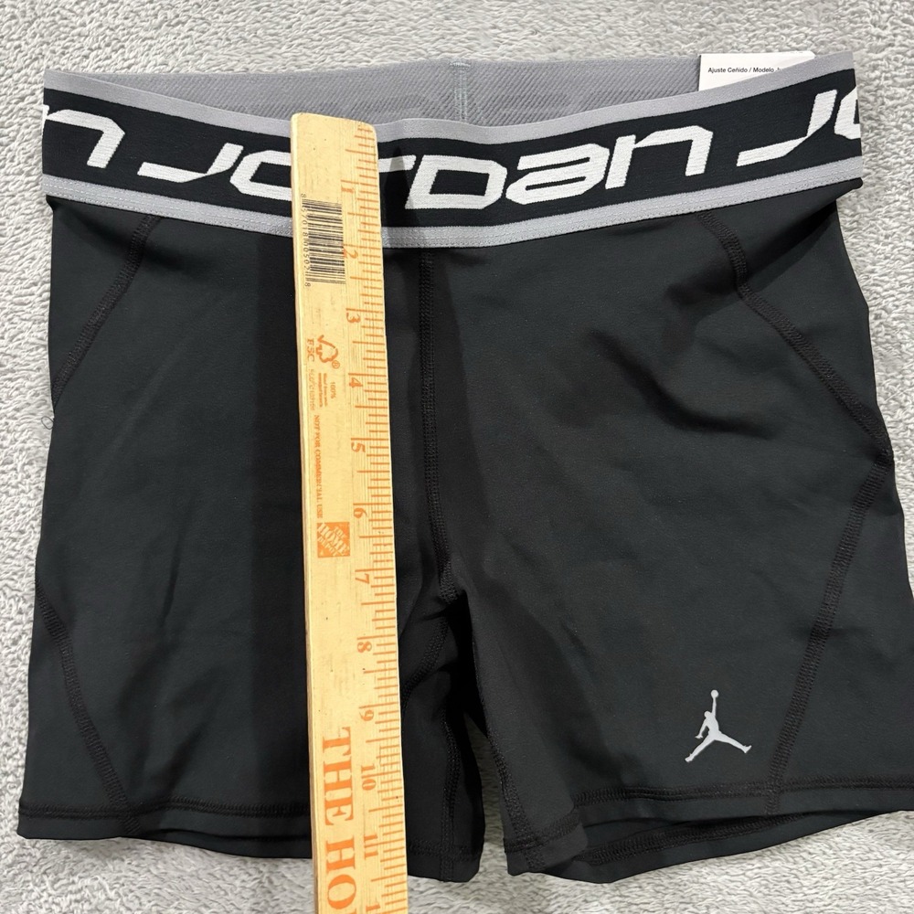 Nike Dri-FIT x Air Jordan Shorts Womens Medium High Waisted 5" Inseam Bike Black - Picture 9 of 12